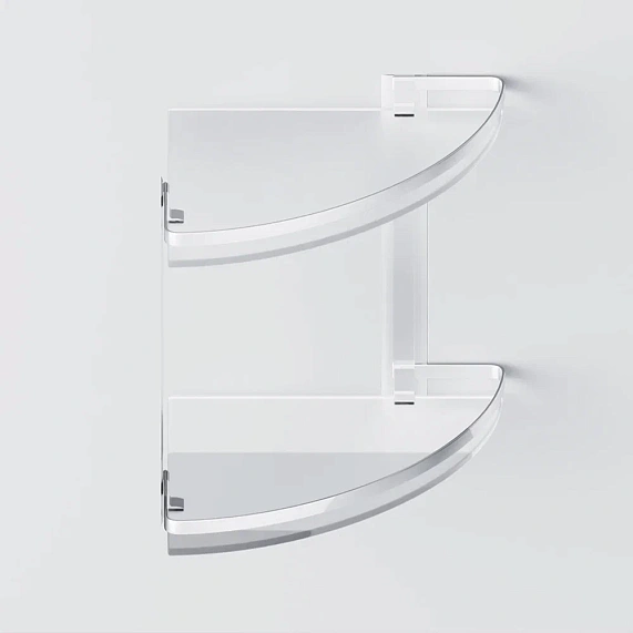 Полка в ванную угловая AM.PM Sense L A7456200 двухъярусная, серебристый металл, стекло-2