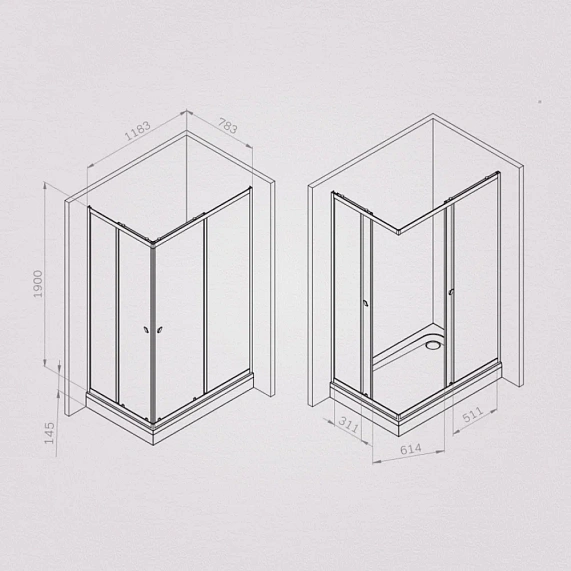 Душевое ограждение без поддона 120x80 AM.PM Sunny W87G-403-12080-MT профиль серебристый-6
