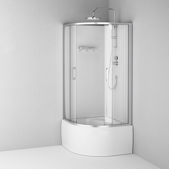 Душевая кабина 90x90 AM.PM Above W9XC-401A-9090MT профиль серебристый, высокий поддон-10