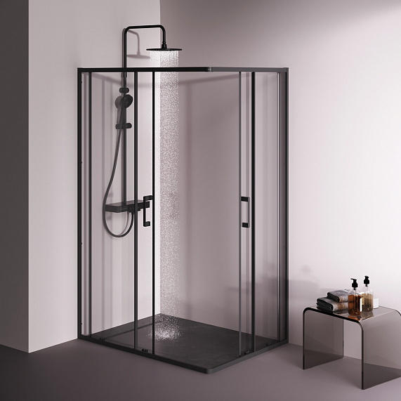 Душевое ограждение без поддона 120x90 AM.PM Above W9XG-403-12090-BT профиль черный-1