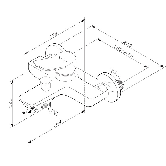 Смеситель для ванны и душа AM.PM X-Joy F85A10055 графит-10