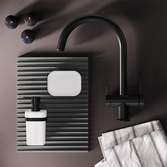 Смеситель для кухни AM.PM Func F8F07722 высокий с C-изливом с каналом для питьевой воды, черный-6