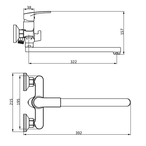 Смеситель для ванной и душа Damixa Eclipse 2.0 489000000 длинный излив, хром-3