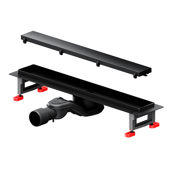 Душевой трап (лоток) 50 AM.PM MasterFlow W01SC-U11-050-04BM комбинированный затвор с черной матовой решеткой под плитку-22