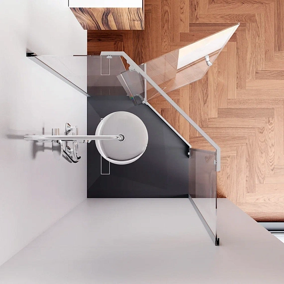 Душевое ограждение без поддона 90x90 AM.PM Sunny W87G-405-9090-MT профиль серебристый-2