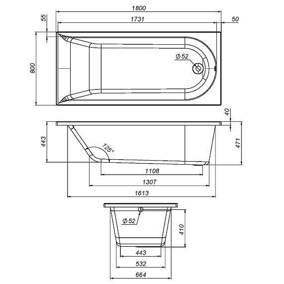 Панель 180 AM.PM W72A-180-080W-P2 под ванну Spirit-1