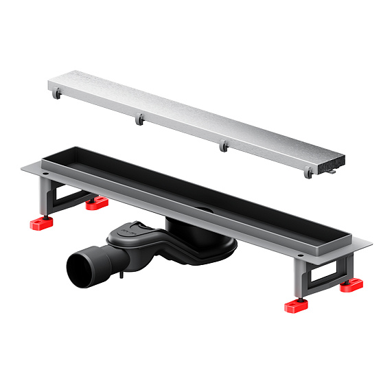 Душевой трап (лоток) 50 AM.PM MasterFlow W01SC-U11-050-04SB комбинированный затвор со стальной матовой решеткой под плитку-22