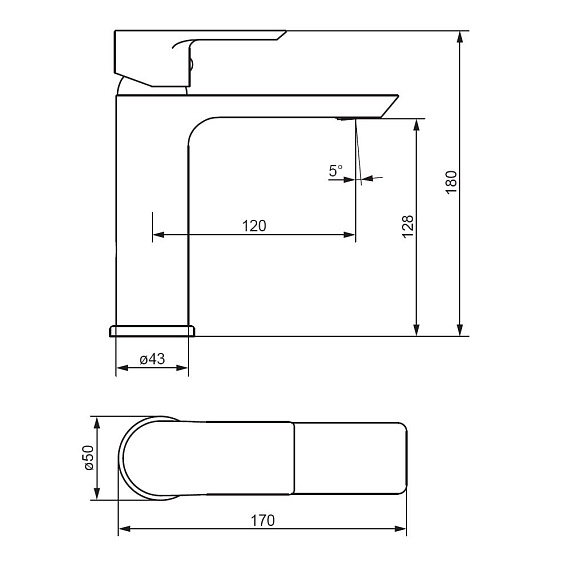 Смеситель для раковины (умывальника) Damixa Apollo 470210300 черный-2