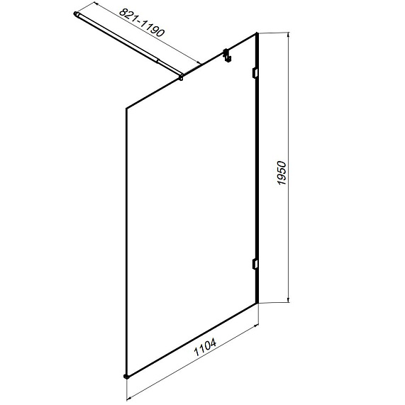 Душевая перегородка 110x195 AM.PM X-Joy W94WI-110-F1-BTE прозрачное стекло, профиль черный матовый-5
