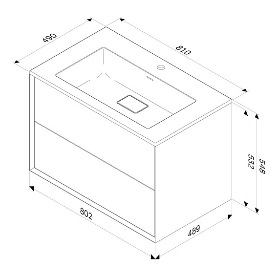 База под раковину 80 AM.PM Libre M60FHX0802WM подвесная белая матовая-12