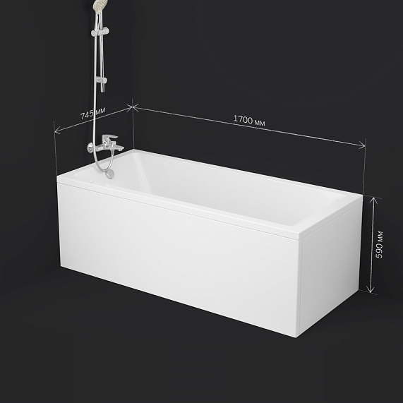 Ванна акриловая 170x75 AM.PM Gem W93A-170-075W-A белая глянцевая-6