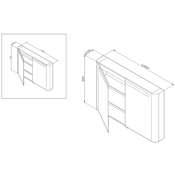 Шкаф с зеркалом 100 AM.PM Sensation M30MCX1001FG серый шелк-4