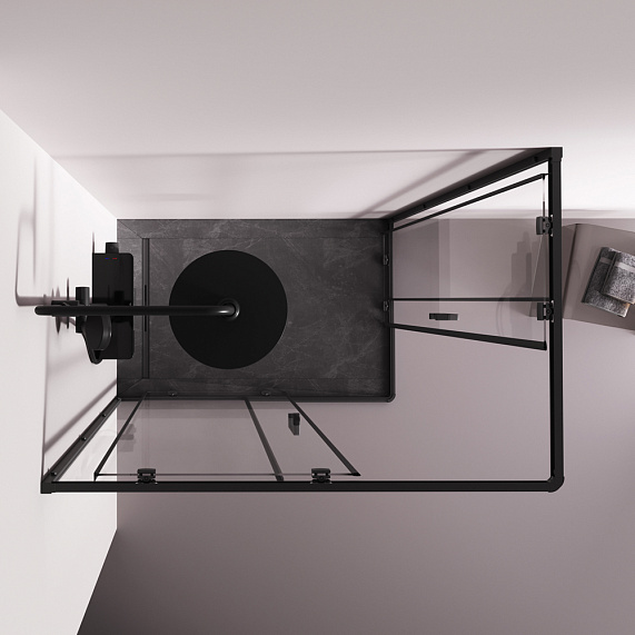 Душевое ограждение без поддона 120x80 AM.PM Above W9XG-403-12080-BT профиль черный-2