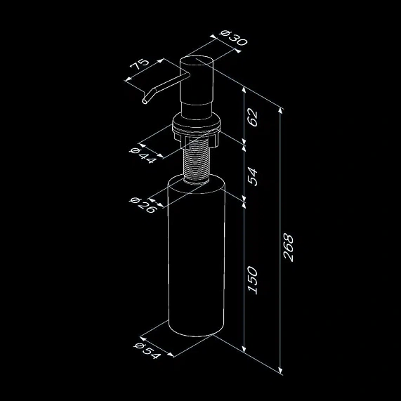Дозатор для моющего средства AM.PM X-Joy A8437100 встраиваемый, хром-7