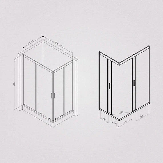 Душевое ограждение без поддона 120х80 AM.PM Gem W90G-404-120280-BT профиль черный матовый-6