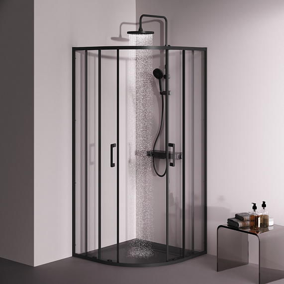 Душевое ограждение без поддона 90x90 AM.PM Above W9XG-401-9090-BT профиль черный-1