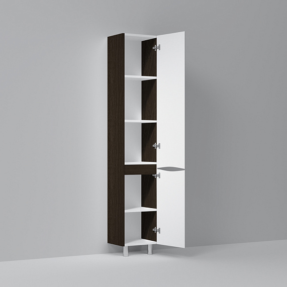 Шкаф-пенал для ванной AM.PM Like M80CSR0356VF напольный правый, венге/белый глянец-2