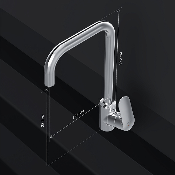 Смеситель для кухни AM.PM Like F8006000 высокий, хром-6