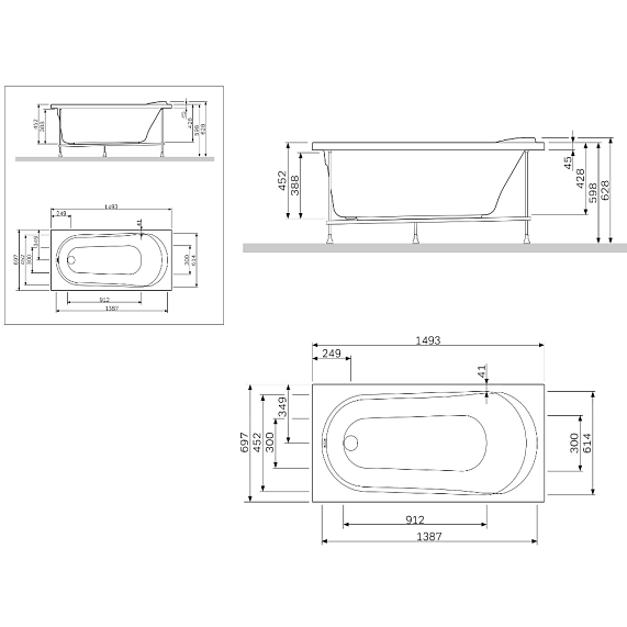 Панель 150 AM.PM W85A-150-070W-P под ванну Joy и Spirit-2