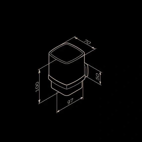 Стакан для зубных щеток настенный AM.PM Gem A9034322 стеклянный, черный-5