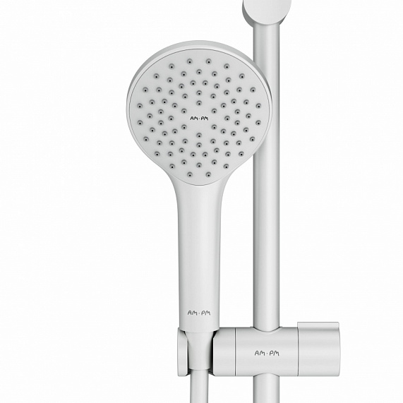 Душевой гарнитур AM.PM Gem F0190033 штанга, шланг, лейка 1 режим, белый-3