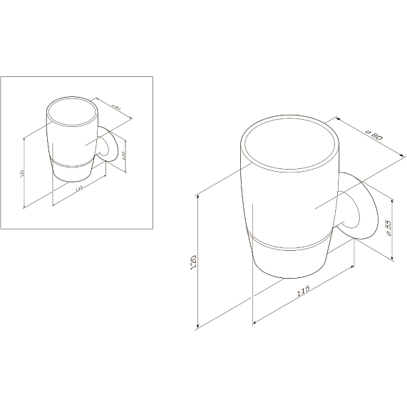 Стакан для зубных щеток настенный AM.PM Like A8034300 стеклянный, хром-7