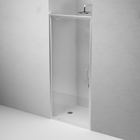 Душевая перегородка с дверью 90x 195 AM.PM Gem W90G-90-1P-MT прозрачное стекло, профиль серебристый-3
