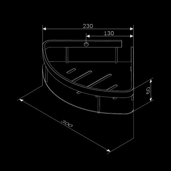 Полка в ванную угловая AM.PM Sense L A7454100 хром-7