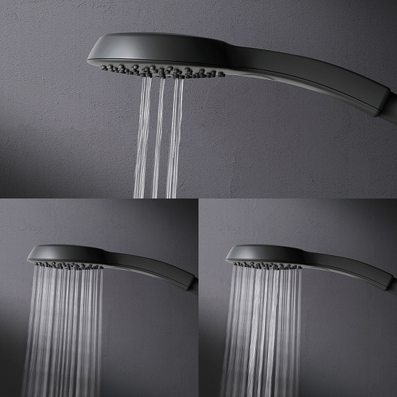 Душевая система AM.PM Inspire 2.0 F0750A422 стойка с тропическим душем, термостатом, смесителем, черная матовая-6