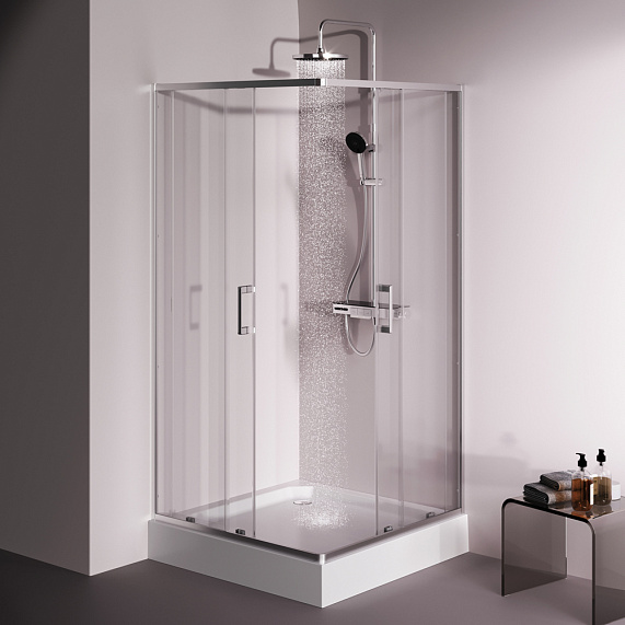 Душевое ограждение без поддона 100x100 AM.PM Above W9XG-403-100100-MT профиль серебристый-4