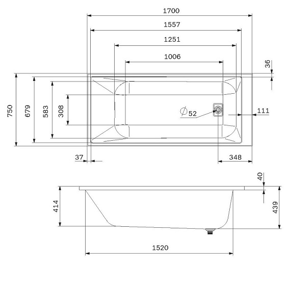 Ванна акриловая 170x75 AM.PM Libre W60A-170-075W-A белая глянцевая-9