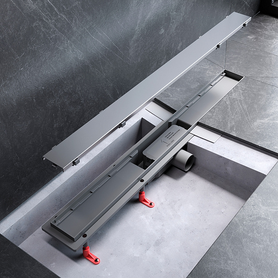 Душевой трап (лоток) 80 AM.PM PrimeFlow W02SC-U11-080-04SB комбинированный затвор со стальной матовой решеткой под плитку-15