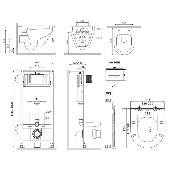 Секция гигиены AM.PM Spirit 2.0 CK70HA-9