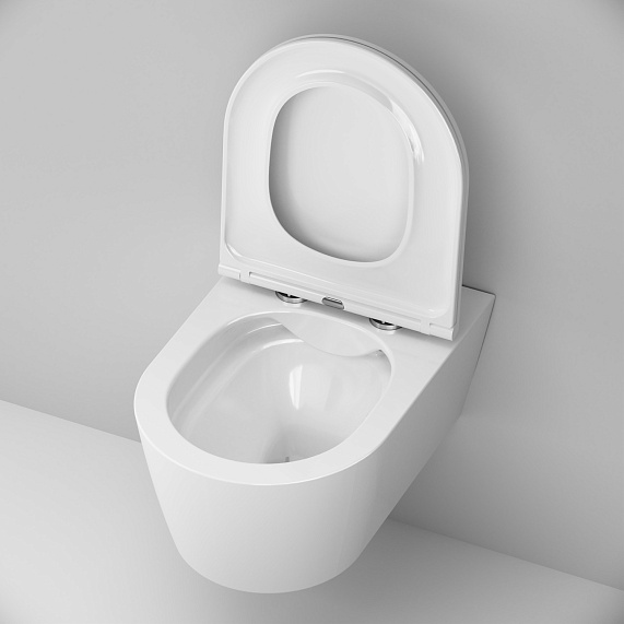 Унитаз подвесной AM.PM Func C8F1701SC (глубина 54 см) безободковый с сиденьем микролифт, белый-4