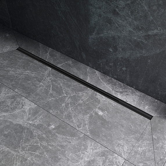 Душевой трап (лоток) 100 AM.PM MasterFlow Slim W01SC-S11-100-05BM комбинированный затвор с черной матовой решеткой-5